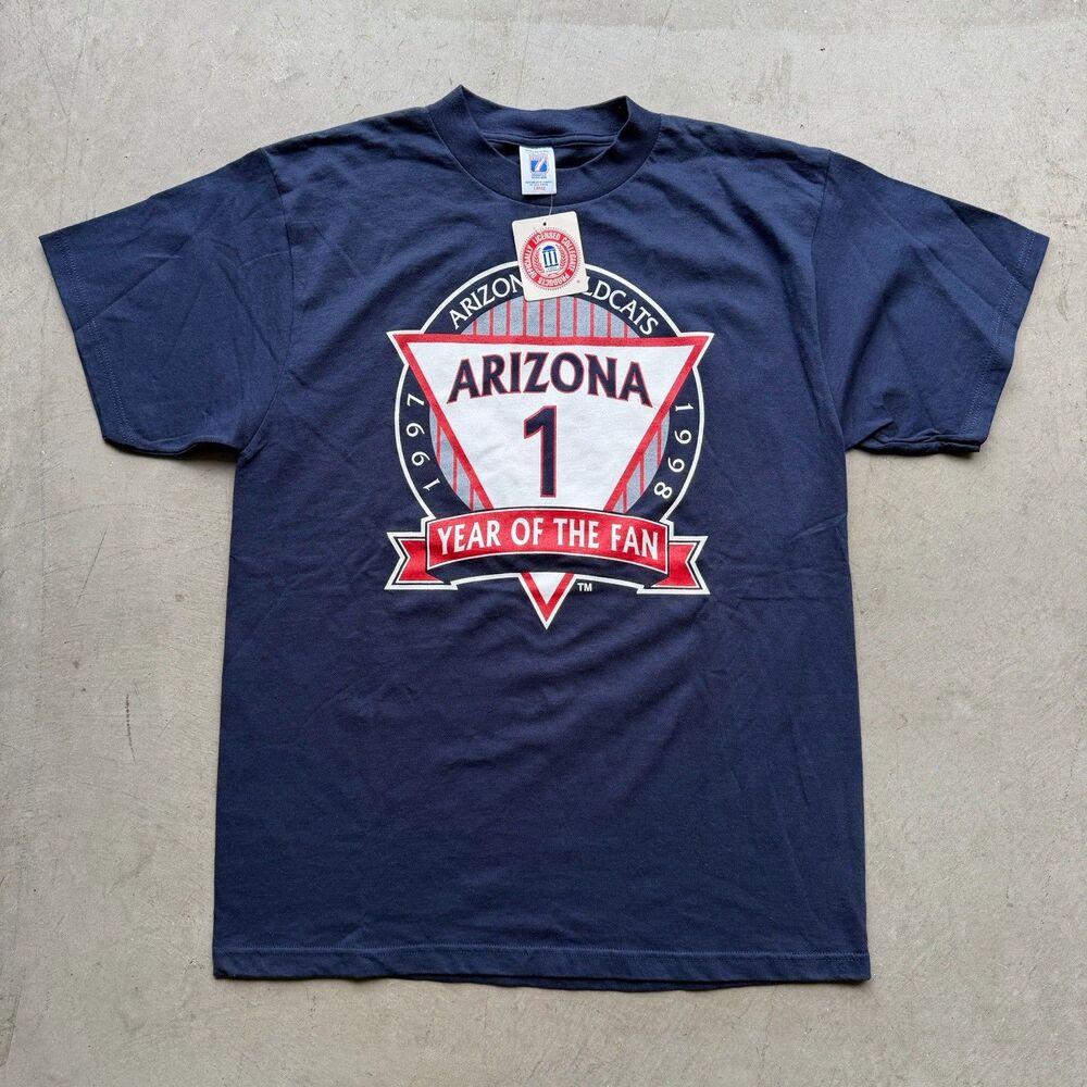 Logo 7 Arizona Wildcats Year of Fan Uni College Shirt Sz Large NWT Vintage 90s